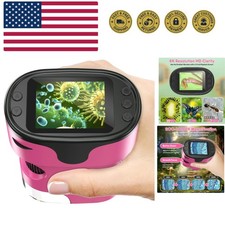 1000X Handheld Microscope for Kids 4K 2.0" Screen Rechargeable Mini Pocket Di...
