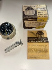 Vintage Airguide Visi-dome Auto Compass No.75 Gray Original Box 1960s Chevy Gm