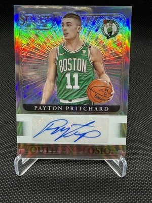 2020-21 Panini Select Payton Pritchard RC Youth Explosion Auto Silver Celtics