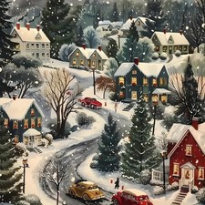 Christmas Village 5D DIY Diamond Painting Kits for Adults, Snow Scenery Diamo...