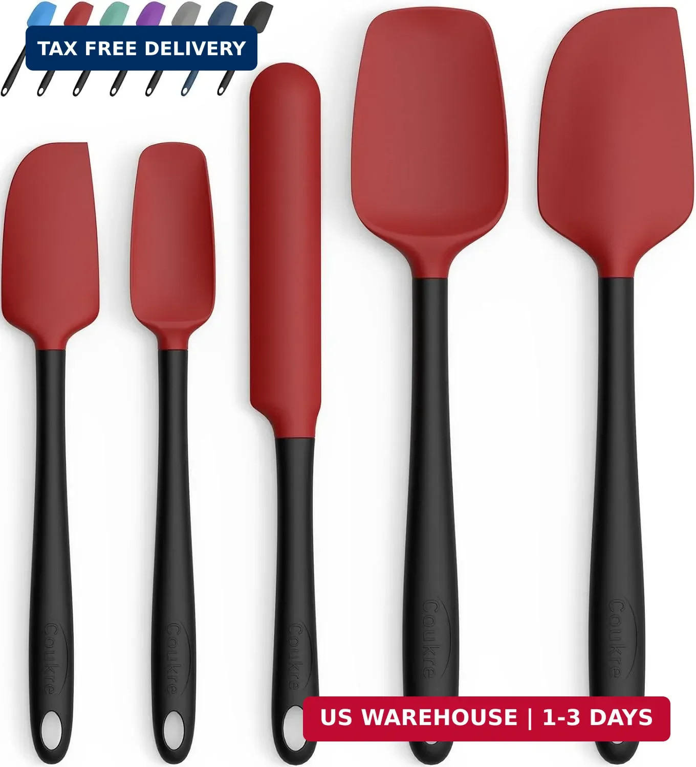 Silicone Spatula Set of 5,High Temperature Resistant, Food Grade Silicone, Dishw