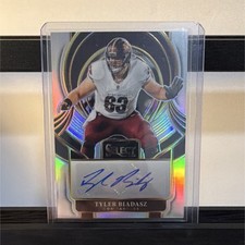 Panini 2025 Select Silver Tyler Biadasz Prizm Autograph #SIP-TBZ Commanders