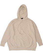 MARKS  SPENCER Womens Oversized Hoodie Jumper UK 16 Large White Viscose BZ04