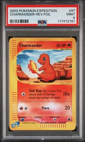Charmander 97/165 Reverse Holo Foil PSA 9 - 2002 Pokemon Expedition E-reader