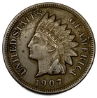 1907 Indian Head Cent Penny VF Very Fine Condition 1c One Cent US Coin- 1652