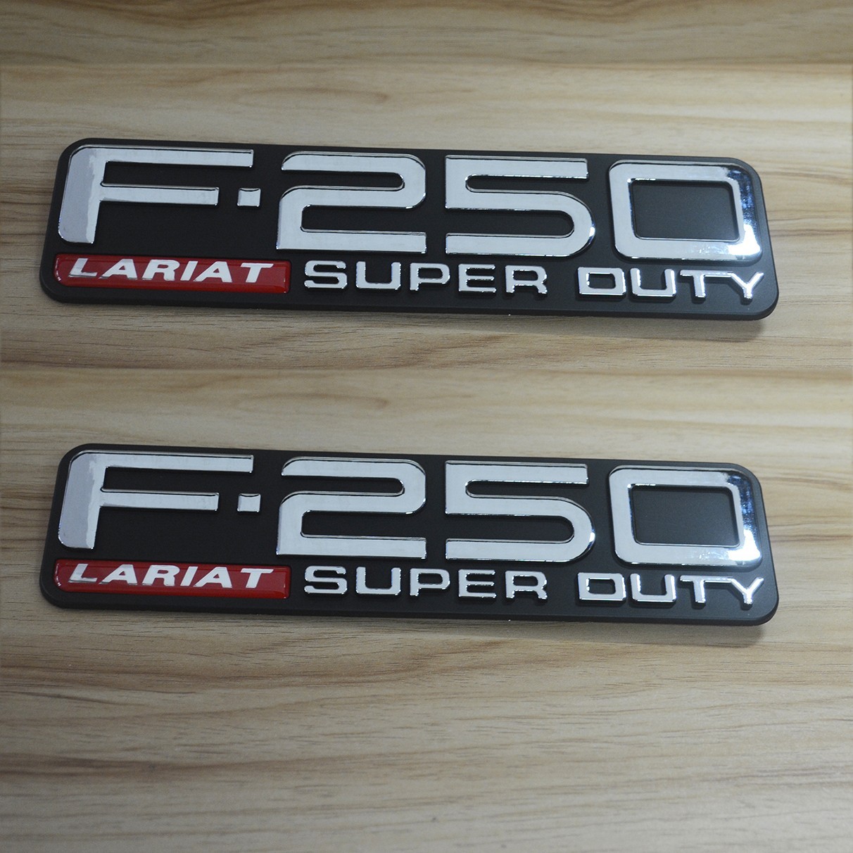 2x Set For 99-04 F250 Lariat Super-duty Emblem Name Plate Side Badges CHROME