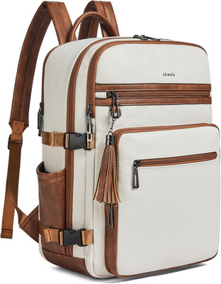 Laptop Backpack for Women, Vegan Leather, Water Resistant, 16''