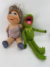 Vintage Fisher-Price Muppets Miss Piggy  Kermit Plush Dolls 1981 Jim Henson