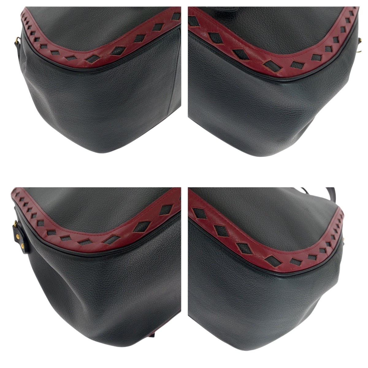 Borsa a tracolla YVES SAINT LAURENT vintage taglio diamante borsetta pelle nera