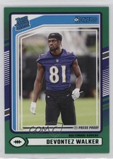 2024 Panini Donruss Rated Rookie Green Press Proof Devontez Walker #345 jc3