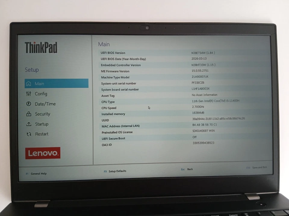Lenovo ThinkPad P15v G2 · i5-11400H · 16GB · 512GB, photo 4 of 5