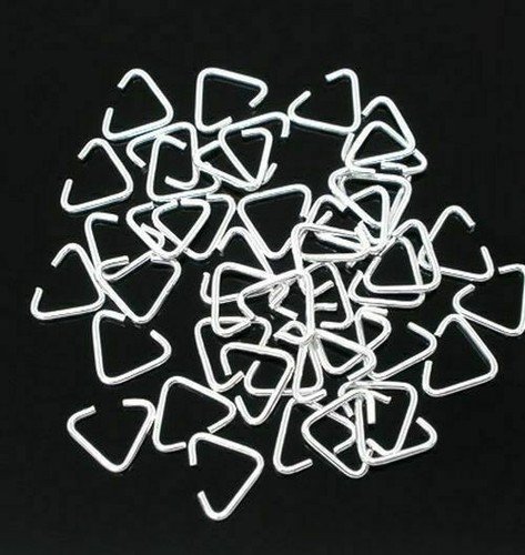 30 Silver Plated Pendant Pinch Bails Clasps Triangle Clip 8x6mm - 第 1/4 張圖片