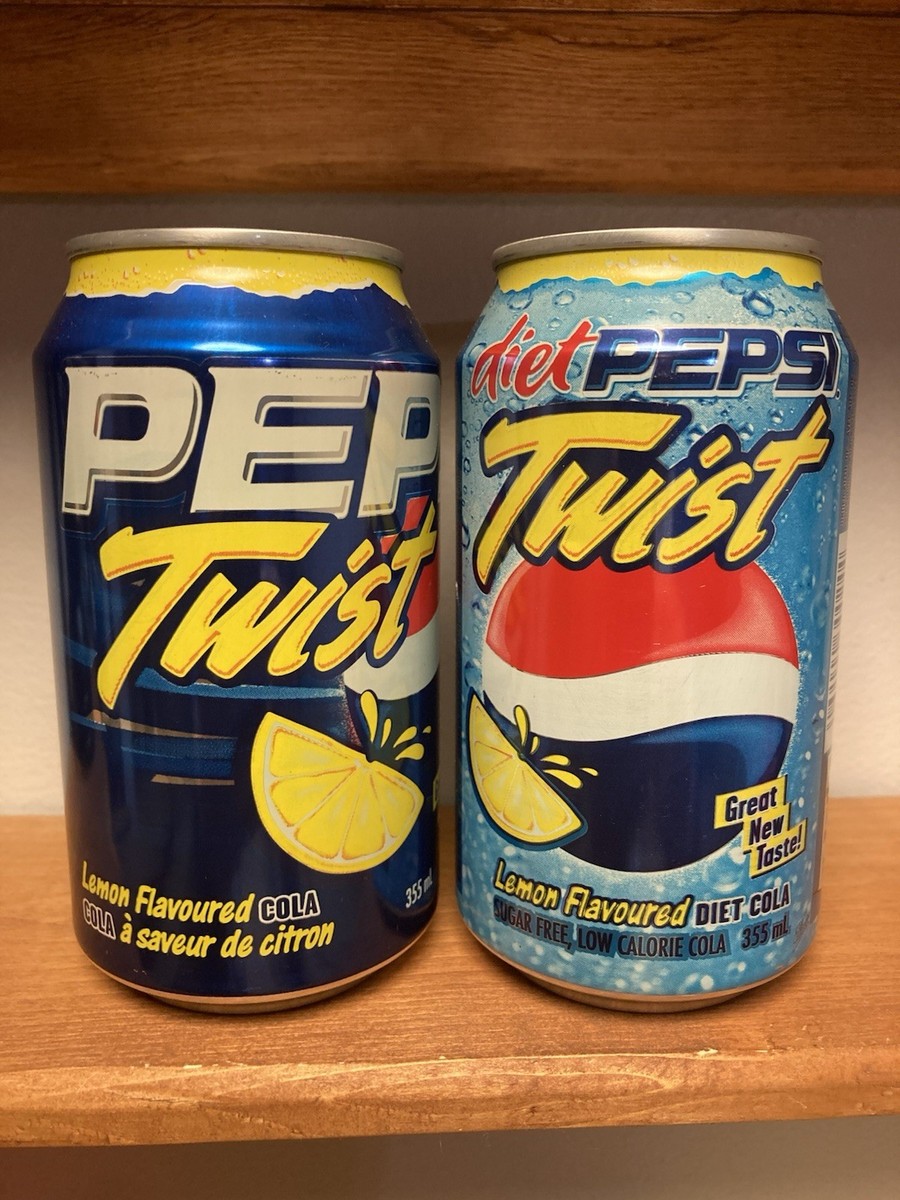 Rare 2004 CDN Pepsi & Diet Pepsi Twist Empty Cans. Drained Under