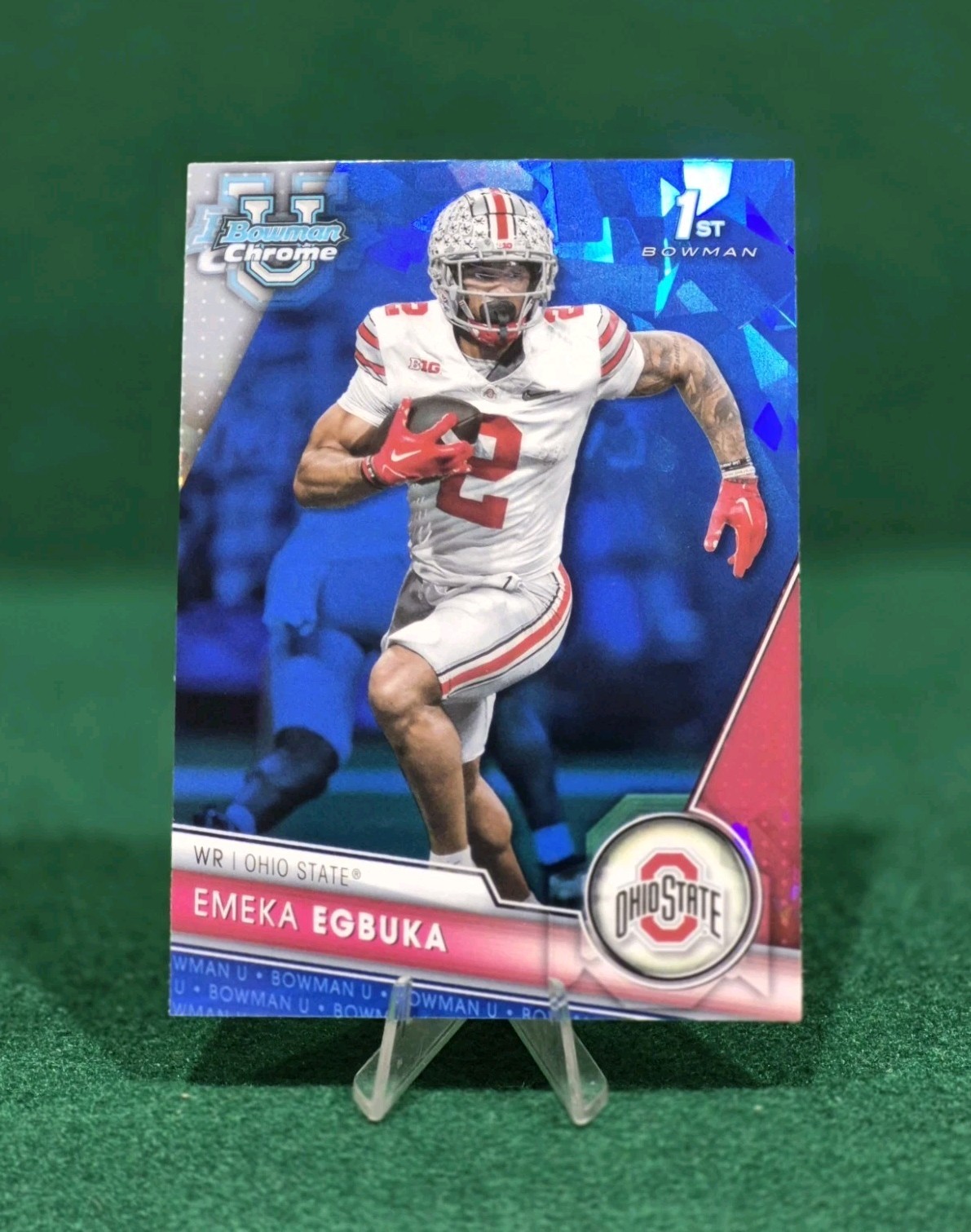 Emeka Egbuka Rookie (Sapphire) 1st Bowman 2023 Bowman Chrome University #115 TB