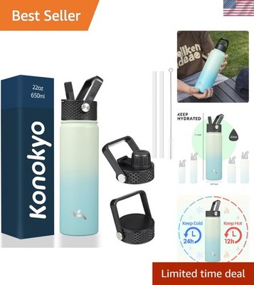 22oz Mint Stainless Steel Water Bottle - Leakproof and Perfect for Outdoors