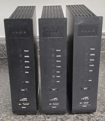 LOT of 3 Arris DG2460A & DG2470A 4-Port Dual Band Cable Modem/Routers