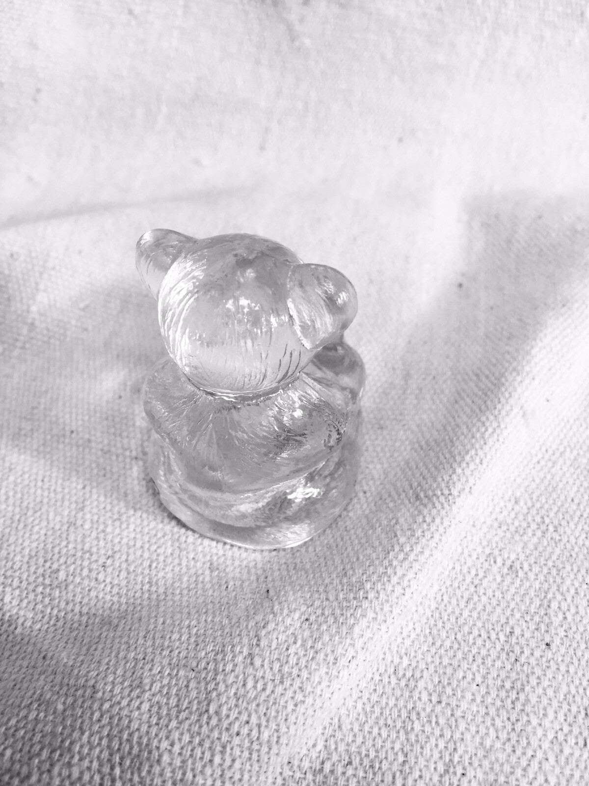 Vintage Teddy Bear Candle Holder Glass eBay