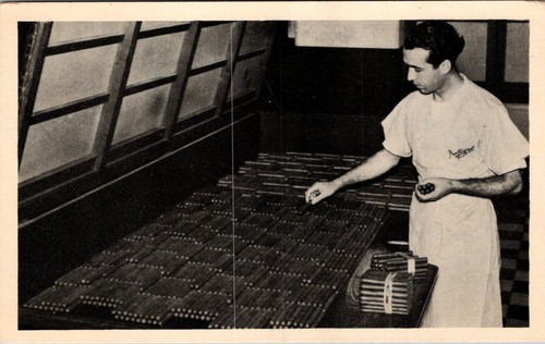 PARTAGAS & RAMON ALLONES CUBAN CIGAR FACTORY INTERIOR HAVANA OLD POSTCARD