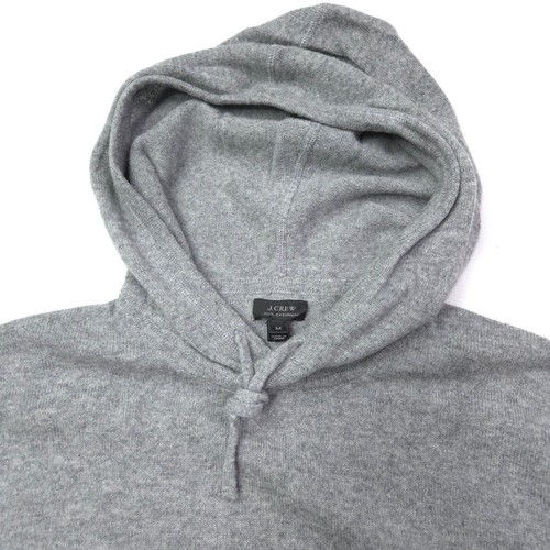 J.CREW MENS 100% CASHMERE HOODIE SWEATER -M- GRAY HEATHER SOFT -ATHLETIC -GOLF - Picture 3 of 7