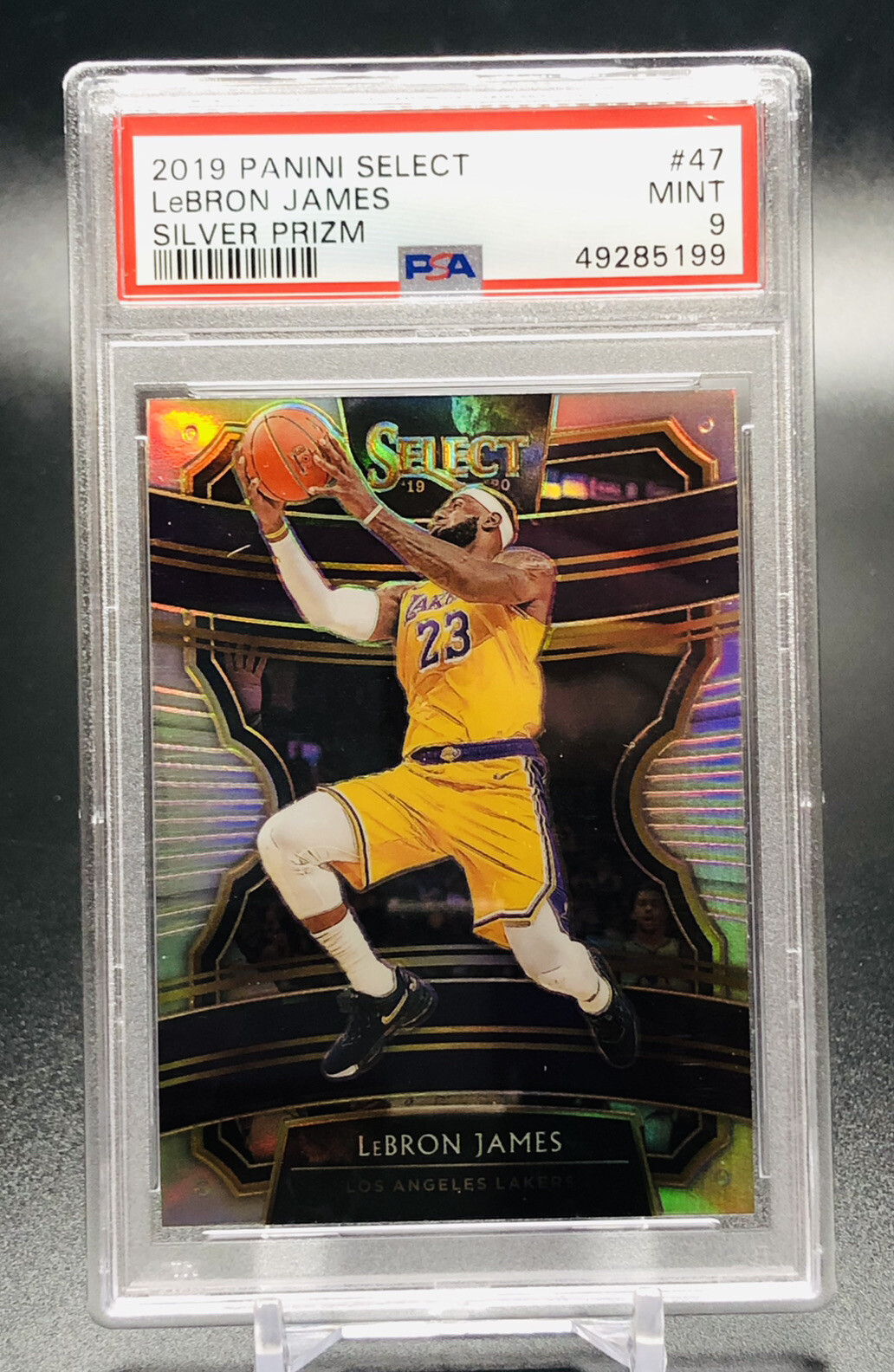 LeBron James 2019 Panini Select Concourse Silver Prizm #47 PSA 9 Mint