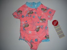Traje de baño WIPPETTE UPF 50 1 PIEZA SIRENA PROTECTOR CONTRA ERUPCIONES TRAJE DE BAÑO Niñas Talla 12 meses NUEVO