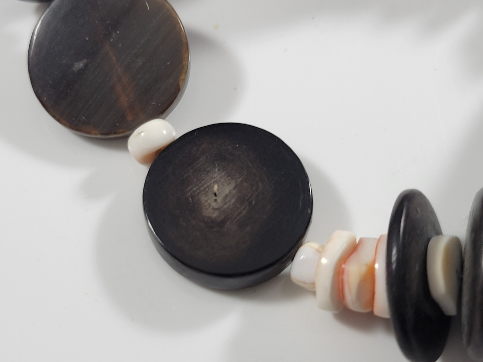 Long CHUNKY BOLD Shell Wood STATEMENT Graduating … - image 10