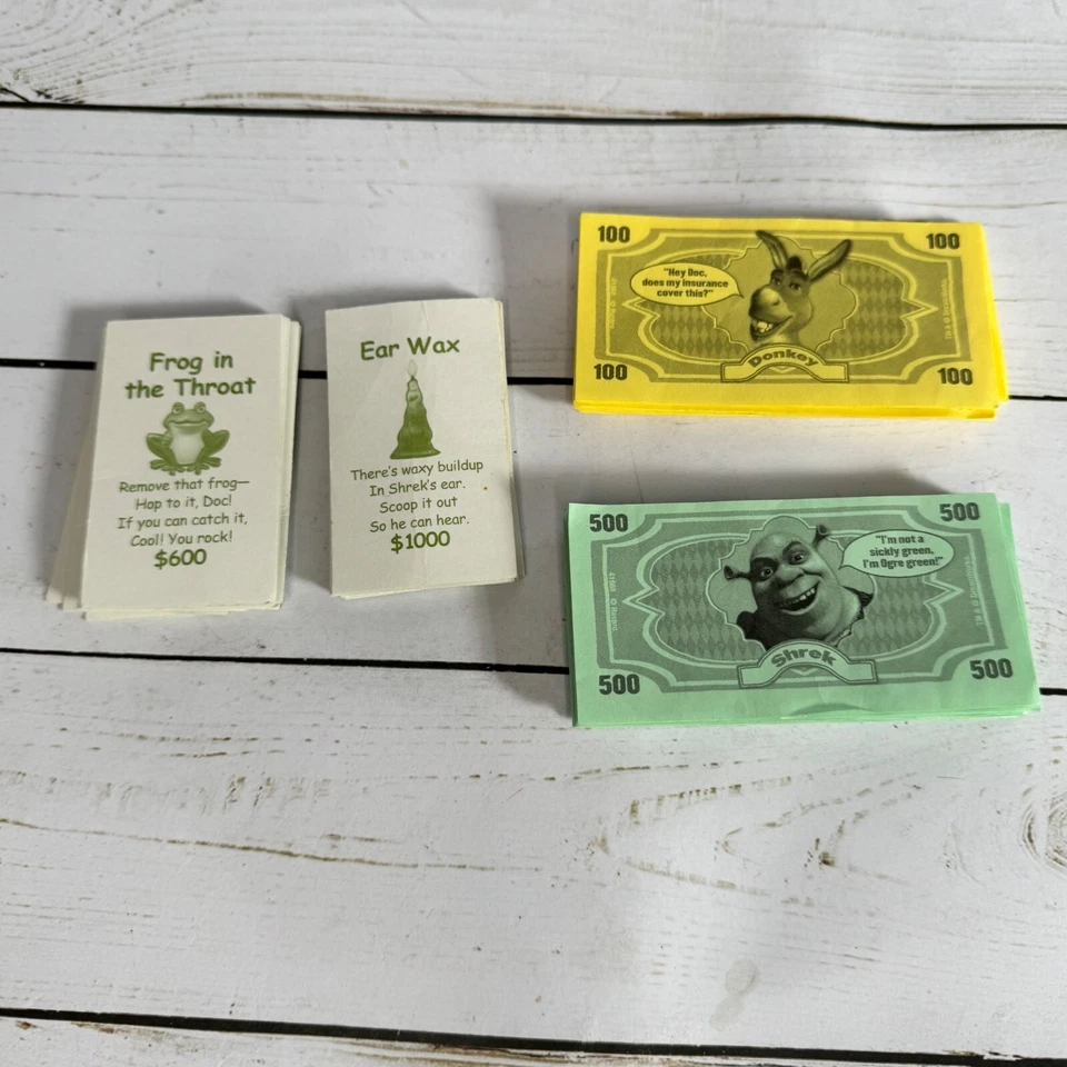 Juego de reemplazo de tarjetas de dinero y manual de instrucciones Operation Shrek Foto 4 de 4