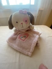 Baby Gear Pink Dog Puppy Lovey Plush Fleece Security Blanket Heart Bow 13  