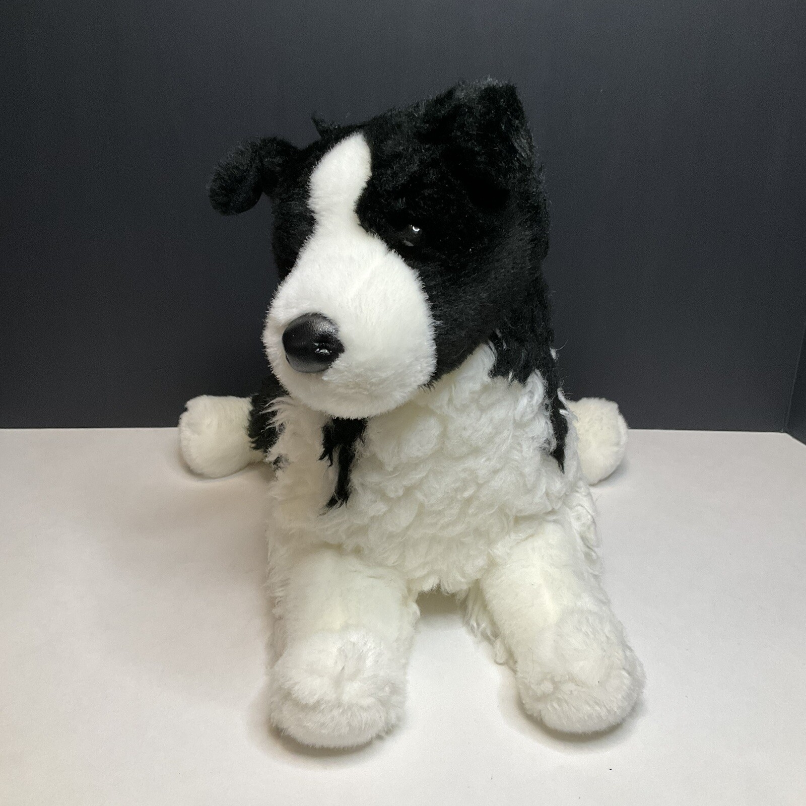 Bass Pro Shop Douglas Toys Border Collie Dog Plush Realistic White Black Stuffed