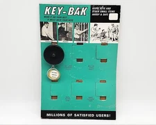 1960s Key-Bak Retractable Key Chain West Coast Chain & Store Stand Display 11.5"