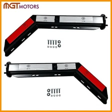 New Pair Black Commercial Truck Angled Spring Loaded Mud Flap Hanger Kit 1.125"