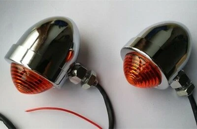 Clignotant chromé pour Harley Honda Kawasaki Suzuki Yamaha Café - Photo 1/4