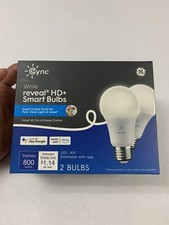 GE CYNC 2pk Reveal Smart Light Bulbs, White, Bluetooth and Wi-Fi Enabled
