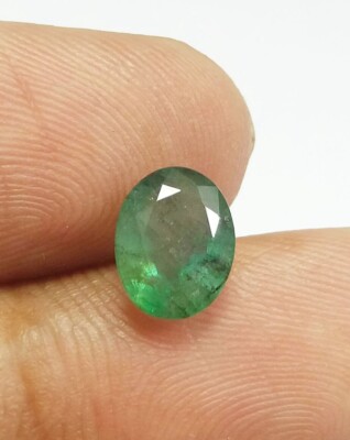 1.89Ct Natural Zambian Mine Emerald Nice Green Luster Oval Cut Genuine Loose Gem