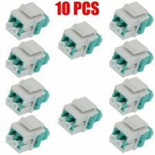 10x LC/UPC OM3 Keystone Jack Duplex Multi Mode Fiber Optical Insert Coupler Aqua