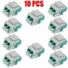10x LC/UPC OM3 Keystone Jack Duplex Multi Mode Fiber Optical Insert Coupler Aqua