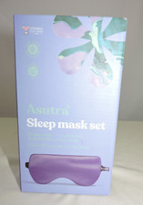 NEW Asutra Sleep Mask Set Silk Eye Pillow Cooling Gel Lavender Flax Seeds