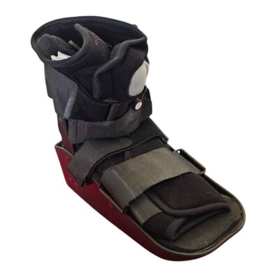 Orthopedic Walking Boot Brace Large Black Adjustable Hook & Loop Straps Support