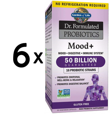 6 x Garden of Life Dr. Formulated Probiotics Mood+ - 60 vcaps (672,22 EUR/kg)