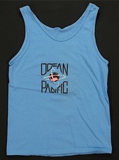 Rare Vintage OCEAN PACIFIC Planet Logo Single Stitch Tank Top T Shirt 80s 90s