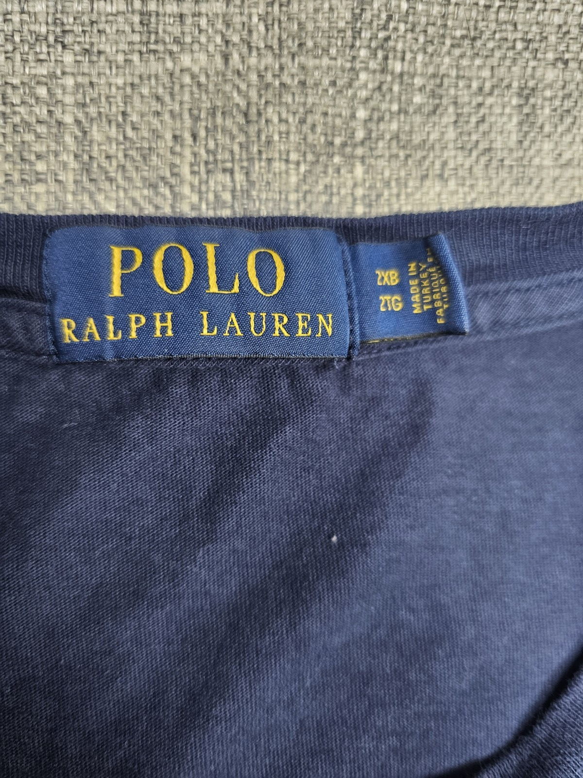 Polo Ralph Lauren camicia uomo 2XB blu grande pony scritta preppy grande alta