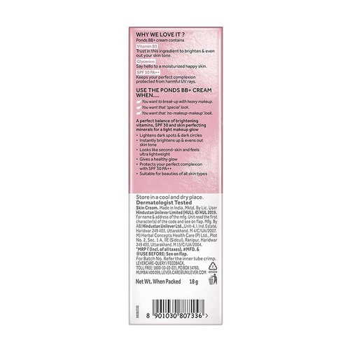 POND'S BB+ Cream, Instant Spot Coverage + Light Make-up Glow, Natural 18g - Picture 6 of 7