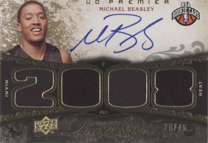 2008-09 UD Premier - Premier Rookie Autograph Materials Michael Beasley ...