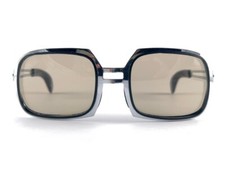 MINT VINTAGE SOLID SILVER FRAME LIGHT BROWN LENSES 70'S MADE IN FRANCE
