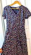 ♡ GREAT PLAINS LONDON DRESS PRINT BIRDS  40'S 50'S 60'S VINTAGE STYLE SIZE S  ♡ 