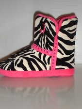 Girls Justin Zebra Slippers size 1 to 2