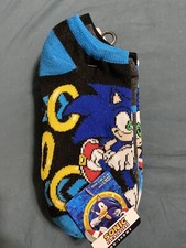 Sega Sonic The HedgeHog No Show Socks 5 Pair Set NWT Size 4-10