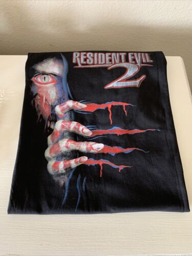 RESIDENT EVIL 2 New Official CAPCOM Promo Black T-Shirt 1998 XL PlayStation PS1 - Picture 1 of 18
