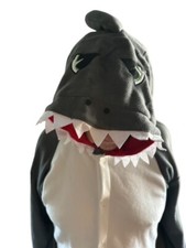 Shark One Piece with Hood and Fins Halloween Costume Adult Size L
