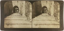 Jerusalem Rue conduisant au Palais d’Hérode Photo Stereo Vintage 1901